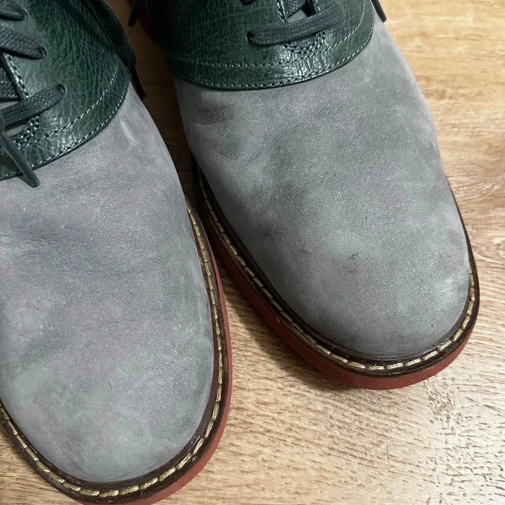 Cole Haan x Nike Air | Men's Saddle Grey Green Suede Leather Oxford Shoes, 10M